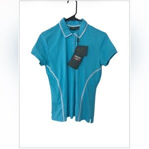 Chervo Women’s Golf Polo Shirt Blue Short Sleeve Performance Top Size XS/S NWT